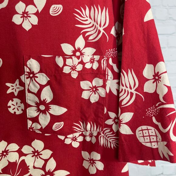 Diney Shirt Men Large Hawaiian Floral Red Michey Minie Button Down Short Sleeve - Picture 9 of 13